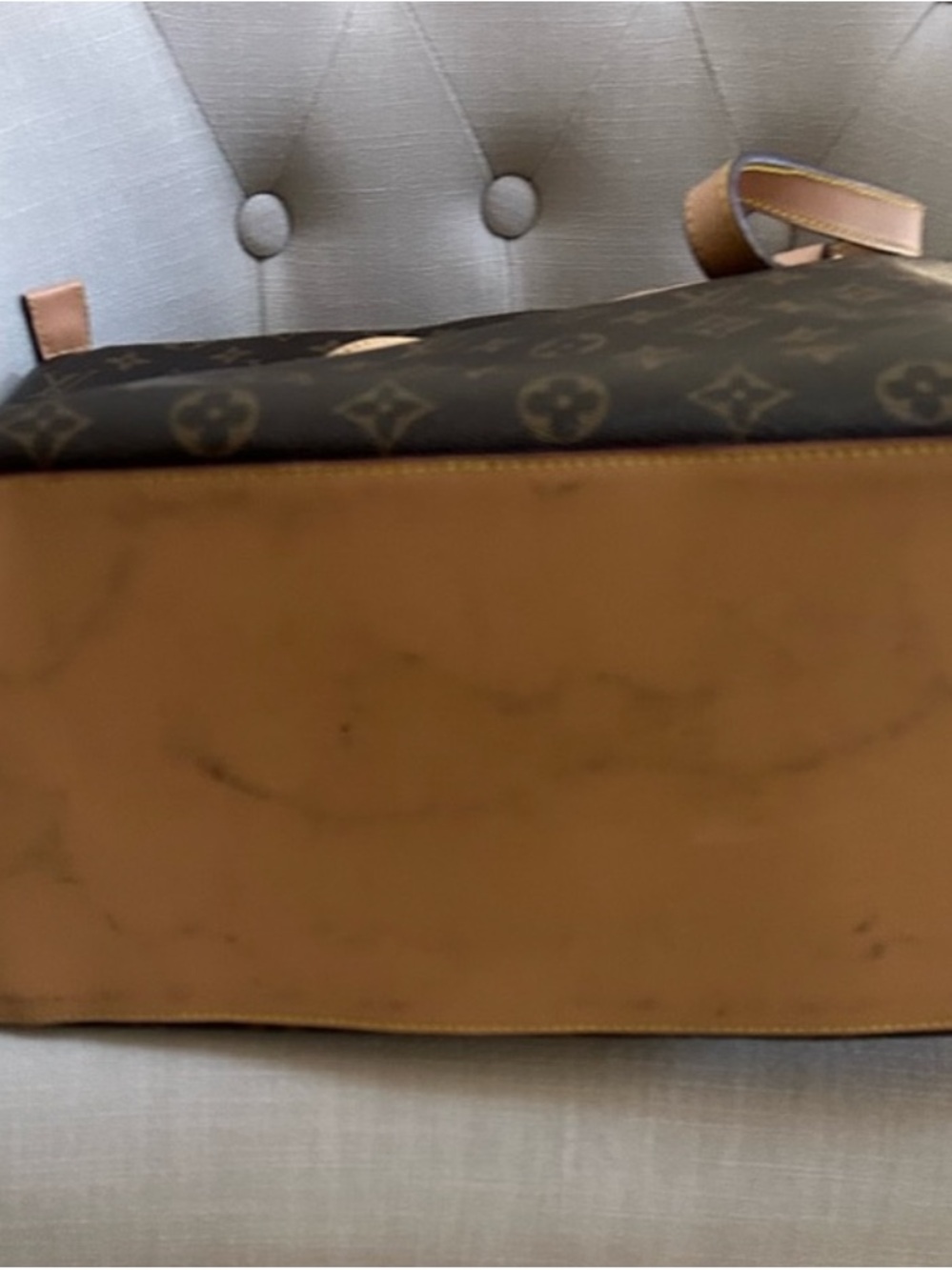 Brown Monogram Canvas Tote in Brown and Tan - Picture 4 of 9